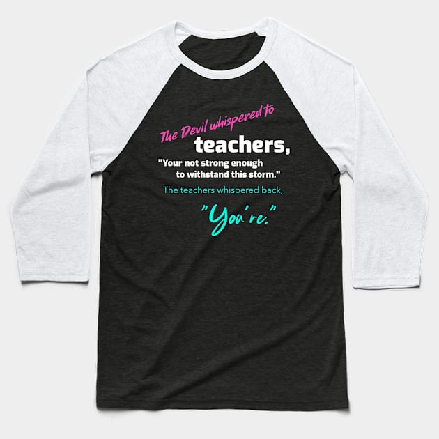 Devil Gets a Grammar Lesson Baseball T-Shirt by Eclecterie